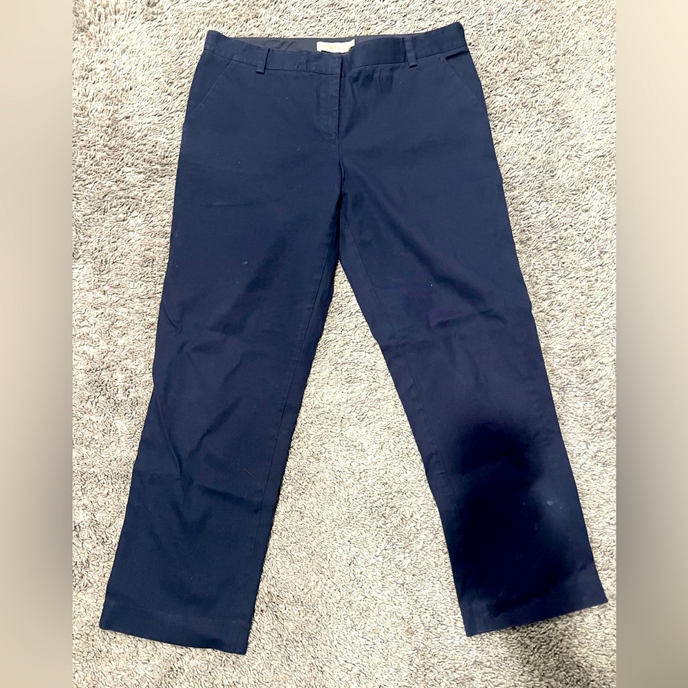 Tory Burch Cotton Navy Blue wide leg trouser size 8